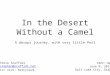 In the desert, without a camel