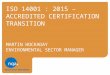 NQA ISO 14001:2015 – Accredited Certification Transition Webinar Slides