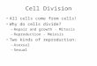 9.1   9.4 cell division