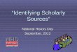 Scholarly sources 2013