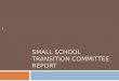 SMALL SCHOOL TRANSITION COMMITTEE REPORT