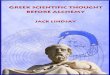Greek Scientific Thought before Alchemy - Jack Lindsay