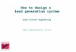 Sales Process Engineering; the Lead Generation System