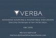 ADVANCED SOURCING & ROUNDTABLE DISCUSSION: Sourcing Challenges & How Verba Helps