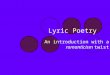Lyric poetry