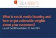 Tesla Insights : What is social media listening and how to get actionable customer insights? (Launch event presentation, 25/06/2015)