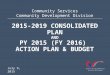 Community Development Consolidated Plan, Action Plan & Budget