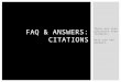 Faq & answers citations