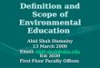 Definition and scope of environmental education