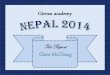Clare McClung's Nepal 2014 Exped Report