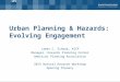 Urban Planning & Hazards: Evolving Engagement