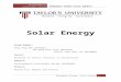 Solar Energy Report