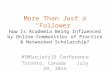 #SMsociety15 Panel: More Than Just a “Follower”: How Is Academia Being Influenced by Online Communities of Practice & Networked Scholarship?