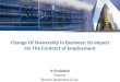 Change Of Ownership In Business: Its Impact On The Contract of Employment