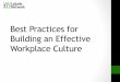 Best Practices for Building an Effective Workplace Culture