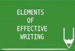 Elements of Effective writing