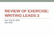 Review of Exercise: Writing Leads 2 - JNL-1102 - Reporting and Writing I - Professor Linda Austin - National Management College, Yangon, Myanmar