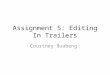 Assignment 5: Editing In Trailers