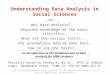 Data Analysis in Social Sciences