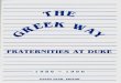 The Greek Way - Fraternities at Duke, 1989-1990