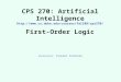 Cps270 First Order Logic