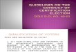 Guidelines on the Conduct of Certification Election