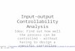 Input Output Controllability