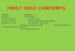 First Quiz Contents