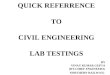 Quick Reference to Civil Engineering Lab Testings