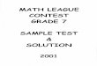 2001 Gr. 7 Contest & Solution