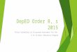 DepED Order 8, s 2015 Presso