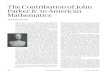The Contribution of John Parker Jr. to America Matehematics