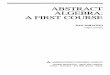 Good Must Read O Saracino Abstract Algebra a First Course PDF