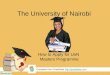 The University of Nairobi Masters Programme Admission Process