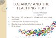 Lozanov and the Teaching Text