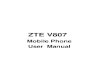 ZTE Blade C V807 - ZTEBladeCUserManual