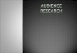 Audience Survey Results & Audience Profile