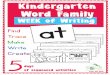 Word Family Week of Writing at Family Kinder Print Able Booklet