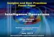 Insights and Best Practices Focus paper, Intelligence Operations, first Edition (2013) Deployable Training Division J7