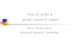 How to Write a Great Research Paper by Simon Peyton Jones