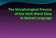 The Morphological Process of the Verb Word Class