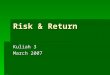 Kuliah 3 Risk and Return.ppt