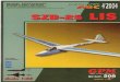 card model - SZD 25 LiS Glider  civilian glider used for sports & competition flying