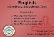 English Hortatory Exposition Text