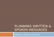 1 Planning Written & Spoken Messages