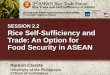PPT: Rice Self-Sufficiency and Trade: An Option for Food Security in ASEAN