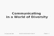 Communicating in a World of Diversity