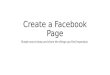 Create a facebook page