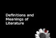 Definitions of Literature