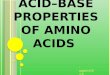 Acid –Base Properties of Amino Acids
